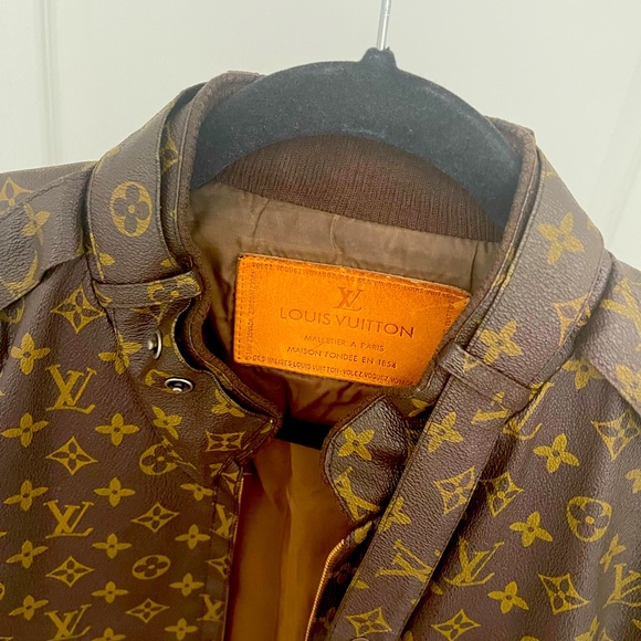 Vintage Louis Vuitton Dapper Dan “Members Only” Leather Monogram Jacket - Picture 3 of 5